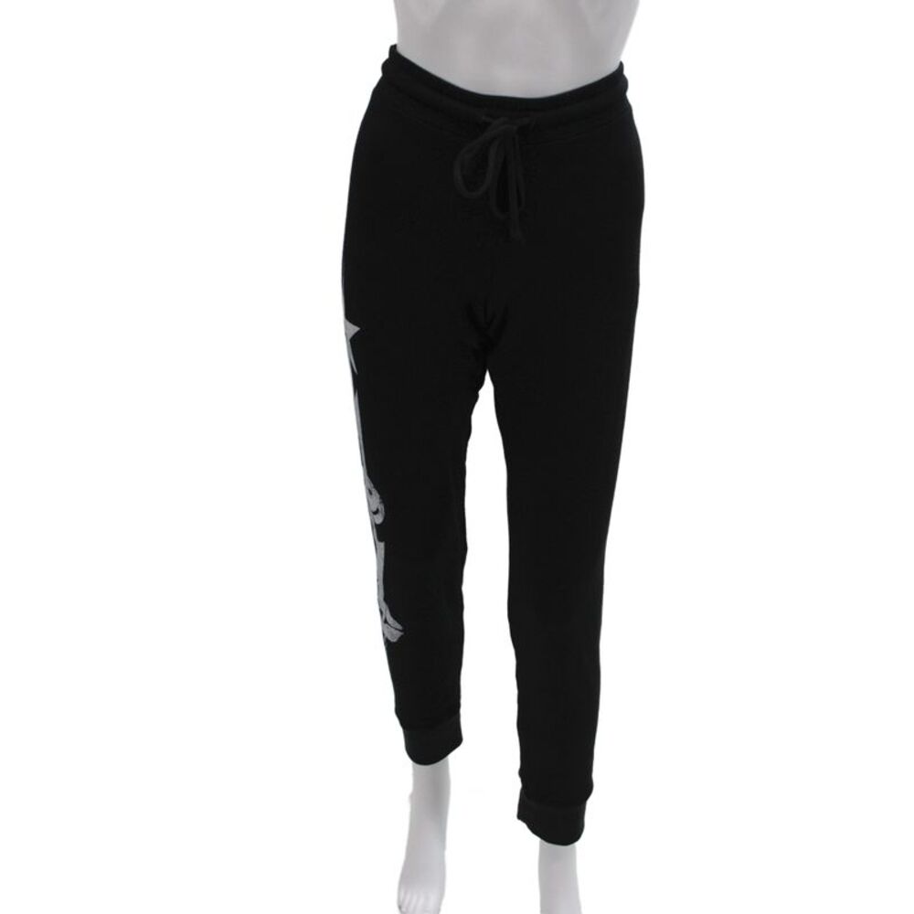 Lauren Moshi Women Jogger Pants Black Drawstring Star Size XS